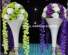 98cm de haut) Nouveau style Grand vase à fleurs trompette en métal or blanc support floral pour support de passerelle de pièce maîtresse de mariage décoration senyu00137