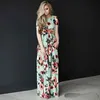 Vestido largo estampado floral moda mujer casual vestido largo suelto boho playa maxi elegante vestido floral vestidos de verano calidad S-3XL