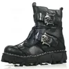 Designer-tary Uniform Boots Gothic Skull Punk Martin Platform Mid-calf Boots Steampunk Shoes 18D50 e8