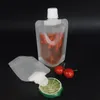 500pcs Stand Up Plastic Bag Packaging Spout Pouch for Liquid Cream Sample Storage 30ml 50ml 100ml Flip Lid Screw Cap