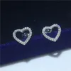 Choucong Heart Shape Earring 5A Cyrkon CZ 925 Sterling Silver Engagement Stud Stud Kolczyki dla kobiet Biżuteria
