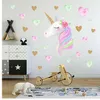 Stickers Cartoon Cute Unicorns Star Heart Wall Stickers Wallpaper DIY Vinyl Home Wall Decals Kids Living Room Bedroom Girls Room Decor