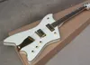 Wholesale Unusual Shaped White electric guitar with Rosewood Fretboard,Gold Binding,Gold Hardware,Can be customized