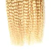 200g Brazilian I Tip Human Hair Extensions kinky curly Remy Natural Hair Blonde Fusion Tip PreColored Weave6215831