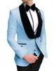 Beau un bouton garçons d'honneur châle revers marié smoking hommes costumes mariage/bal/dîner meilleur homme blazer (veste + pantalon + cravate + gilet) 731