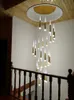 2019 Novo Luzes Led candelabro sala de estar villa villa rotativa escadaria longo lustre loft lustre lâmpadas de chuva de meteoros