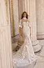 I più recenti abiti da sposa a sirena Berta con involucro Sweetheart Appliques in pizzo Illusion Corpetto Giacca collo alto Abito da sposa da spiaggia Abiti Da Sposa