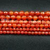 5 nici Fine Faceted Cut Natural Carnelian Gemstone Luźne Koraliki Centrum Wiertła Kulka Kształcie Czerwony Agate Rozmiar 6mm 8mm 10mm do projektowania biżuterii