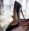 Varum￤rke pumpar h￶g h￤l skor br￶llopssko ￤kta l￤der sexig spetsiga t￥r kvinnor naken svart patent l￤der 8 10 12 cm storlek 34-44