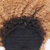 Cheveux Humains Ponytails Blonde Couleur # 27 120g 140g Ponytail Wrap Cordon Clip Dans Cheveux Humains Pony Tail Extension Péruvien Afro Bouclés