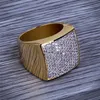 Bling leced Out Золотые кольца Мужская хип-хоп Ювелирные Изделия CORE CZ Камень Мужчины Хипхоп Кольца