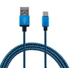 1m 2m 3M Snake Flätad aluminiumlegering Micro USB-typ C Nylon Data Kabelavgift och datatransimission för Samsung Huawei