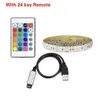 DHL 5050 RGB LEDストリップ防水30LED / M USB LEDライトストリップフレキシブルネオンテープ4M 5Mテレビの背景用のリモート