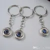 50st EVIL EYE Kabbalah Charm Bälteskedjor nyckelring Reseskydd DIY-smycken 15 x 65 mm Antik Silver