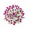 2 Inch Vintage Look Rhodium Silver Plated Hot Pink Rhinestone Crystal Diamante Pins Brooch for Wedding Invitation