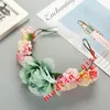 Brudtal tiara krans handgjorda blommor hår hoop garland krona festival bröllop brud brudtärna hårkrans boho blommig huvudbonad huvudstycke