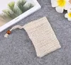 Sac de savon fait main en coton et lin bain de douche moussant sac de bain naturel sac de savon de douche en sisal XD20313