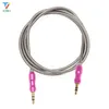 300st/Lot Aux -kabelhögtalartråd 3,5 mm Jack Sliver Ring Matel Audio Cable för bilens hörlurar Adapter Jack 3,5 mm högtalarkabel för MP3 MP4