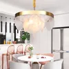 Modern Copper Metal Led Chandelier Lighting Dining Room Led Pendant Chandeliers Lights Lustre Glass Living Room Led Hanging Lamp