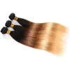 Ombre Brazylijskie proste włosy 34 pakiety 8a Ombre Włosy Bundles 3 Ton T1B427 Black to Honey Blond Human Hair Weave9041423
