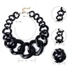 Boho kostuum sieraden grote trui ketting kettingen vrouwen grote dikke matte acryl hars cubaanse ketting ketting dame gift NK1004