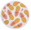 Ananas rond tapis de plage personnalisé microfibre polyester style européen et américain rond imprimé serviette de plage gland décor à la maison tapis de yoga châle