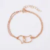 Cat Moon Bracciali Hollow Cute Animal Cat Love Heart Charm Bracciale Dolce braccialetto multistrato