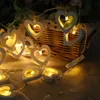 Led Trä Hjärta Strängar Julgran Festival Party Decor Window Gardin Light Outdoor Garden Decoration Light String