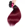 Pacotes de cabelo lisos indianos ombre pão de cabelo humano 1b Extensão de cabelo virgem reta Virgem 1b 99J70774438876289