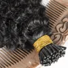 Brazilian Burmese Natural Color Afro Kinky Curly 4B 4C 3B 3C Pre Bonded Keratin Fusion I Tip Raw Remy Virgin Human Hair Extensions