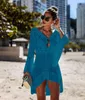 New Beach Cover Up Crochet For Women Knitted Tassel Tie Beachwear Summer Fashion Swimsuit Cover Up Sexy See-through Beach Dress