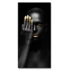 Stampe su tela Modern Black Woman Model Painting Wall Art Poster e stampe Immagini Decorazione domestica per soggiorno Senza cornice