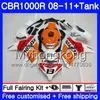 Corpo + serbatoio per HONDA hot Repsol bianco CBR1000 RR CBR 1000 RR 08 09 11 277HM.4 CBR1000RR 08 09 10 11 CBR 1000RR 2008 2009 2010 2011 Carene