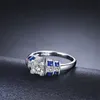 Wholesale-Vintage Sapphire crystal zircon Finger Ring Beauty Women Ring Wife Engagement Wedding Christmas Family Gift Mother Size 6 7 8