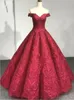 Nova moda de luxo Formal Shoulder Dresses Prom Off Lace apliques Ruffles Quinceanera Dresses Voltar Lace-Up até o chão Vestidos