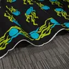 Tissu africain imprimé cire à la mode, tissu en coton doux, noir, bleu, jaune, Ankara, Batik africain pour robe