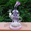 Bong Black Color Hookah Purple Glass Water Rura Bong Smoking Ręka Bong Bong Ribs Rury