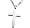 Rostfritt stål silver guld svart kors kedja hänge halsband för män kvinnor religion charm mode smycken