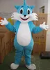 Factory 2019 Outlets Blue Cat Fancy Dress Cartoon Adult Animal Mascot Costume Free Shipping