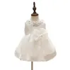 Mois bébé fille 1er anniversaire robe de fête princesse Tutu enfant en bas âge enfants moelleux soie baptême robe de mariée Style coréen infantile fille vêtements