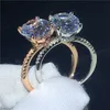Choucong 2018 Promise Finger Ring 925 Sterling Silver Ovala Cut 3ct Diamond Engagement Band Ringar för Kvinnor Bröllop Smycken