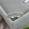 Mini Round Lab Diamond mince Anneaux pour femmes 925 Silver Silver Rose Gold Ringlable Empilable Bandes de fiançailles de bijoux de mariage féminin18240875
