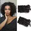 Bundles de cabelo humano negro 3 pcs / set para cabeça completa 8-10 polegadas brasileira profunda profunda 166g / conjunto