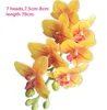 Gerçek Dokunmatik Kelebek Orkide Çiçek Sahte Cymbidium PU 3D Baskı Etkisi Yapay Dekoratif Çiçekler için Phalaenopsis Orkide Güve Orkide