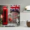 Dafield London Shower Curtain British Big Ben UK Jack Flag Phone Boot Tower Bridge London City Street Shower Curtain310Z