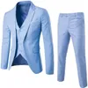 Costumes trois pièces pour hommes, coupe cintrée, simple boutonnage, costumes de mariage sur mesure, ensembles de costumes de smoking de mariage (gilet + pantalon + Blazer)