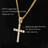 Hip Hop Gold Silver Iced Out Bling Cross Pendant Chains For Mens Jewelry With Stainless Steel Cuban Link Twist Chain Necklace