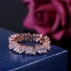 New Arrival Sparkling Diamond Engagement Ring Womens Elegant Irregular White Cubic Zirconia Paved Birthday Jewelry Gift