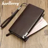 Leather Secretary Wallet Business Organizer Bifold Checkbook Cover With Zipper Men's Wallet Money Clip Clutch Bag Purses