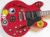 Alvin Lee Guitar Big Red 335 Semi Hollow Body Jazz Cherry Electry Guitars Small Block Inlay 60S Neck Pickups Grover Tuners6126795